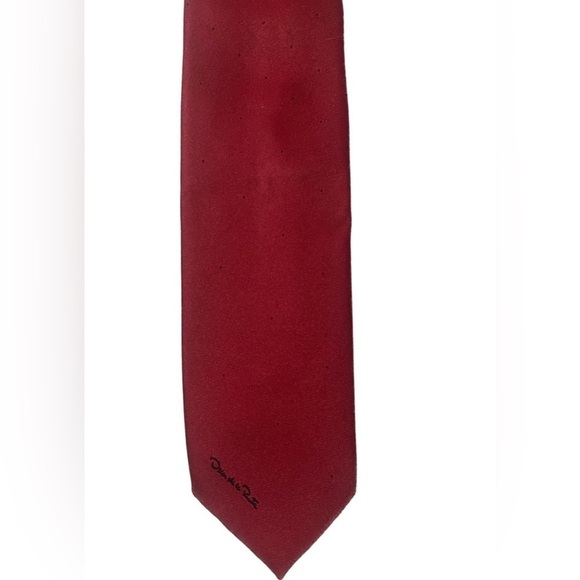 VINTAGE OSCAR DE LA RENTA MEN'S TIE - RED/BLACK - Picture 1 of 5